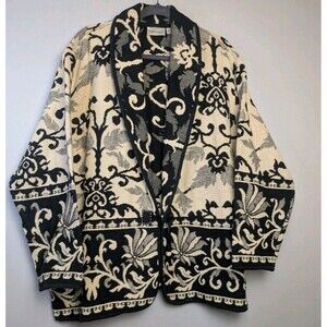 VTG Fashion Bug Womens 22/24W Southwest Aztec Cotton Tribal Coat Blanket Jacket
